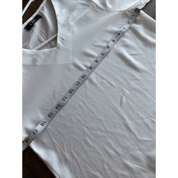 CBR white Shirt flutter Sleeves Womans Size Small Cotton Blend - Picture 8 of 9